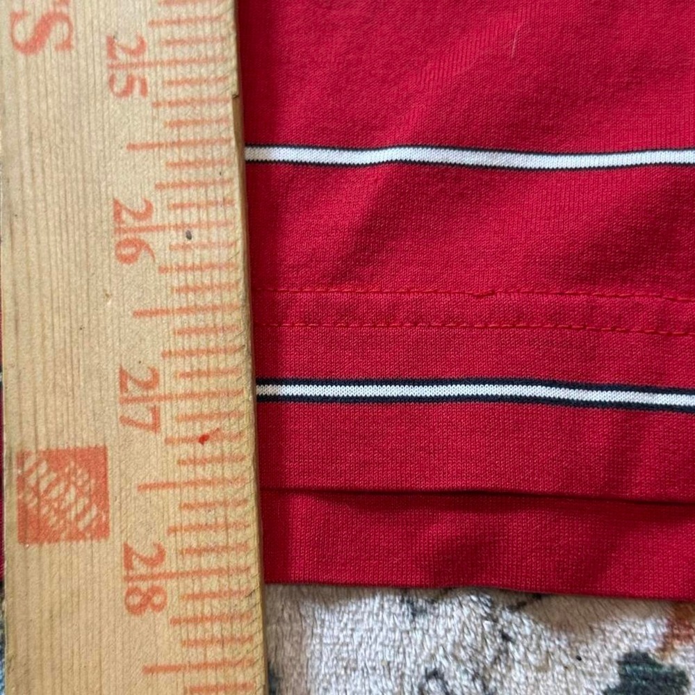 Nike Golf Mens Striped Polo Shirt Red Large Short Sleeve Striped - Picture 6 of 6